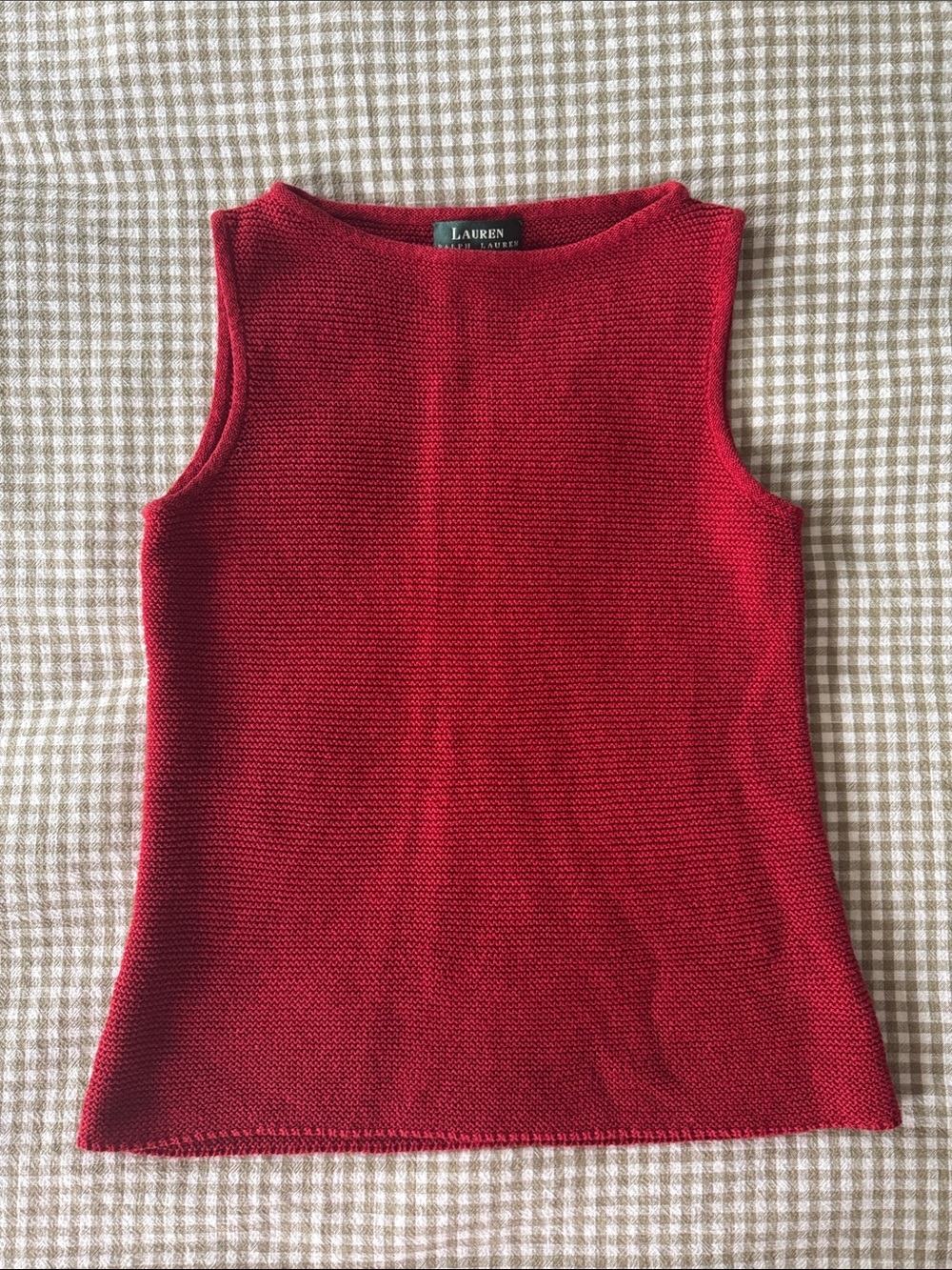 Lauren Ralph Lauren Red Knit Sleeveless Tank
